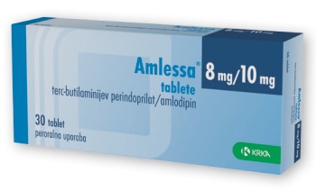 АМЛЕССА (AMLESSA) KRKA     C09B B04  СОСТАВ И ФОРМА ВЫПУСКА:  табл. 4 мг + 5 мг блистер, № 30, № 60, № 90ФАРМАКОЛОГИЧЕСКИЕ СВОЙСТВА:  Фармакодинамика. Скорость и степень всасывания периндоприла и амлодипина как монопрепаратов в составе препарата Амлесса существенно не отличаются.